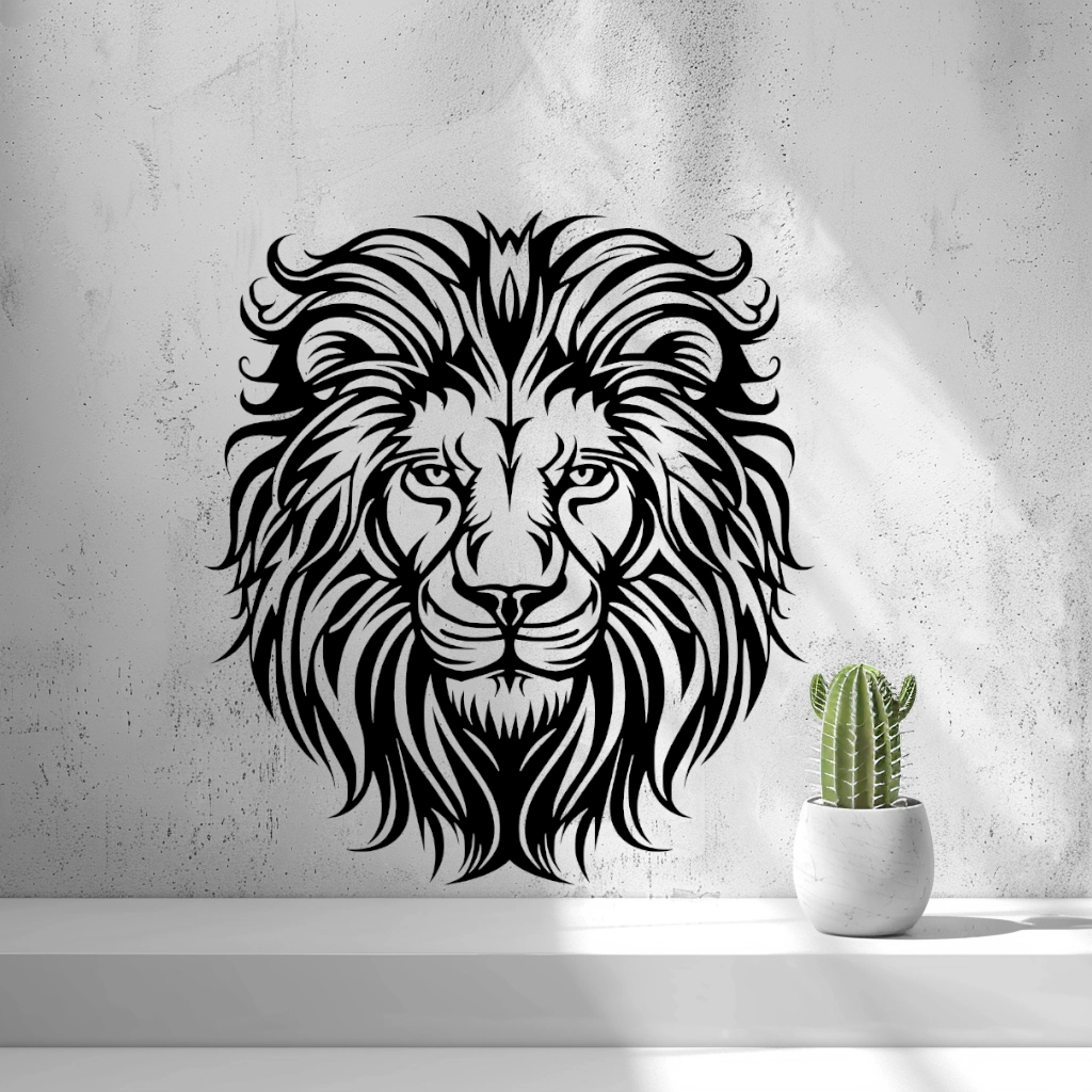 2d Lion Head Wall Art - thumbnail 2
